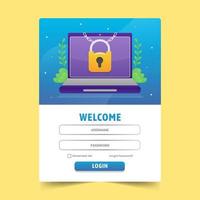 User log in form for website or social media with illustration vector