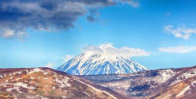 view on active Koryaksky Volcano on the Kamchatka Peninsula photo