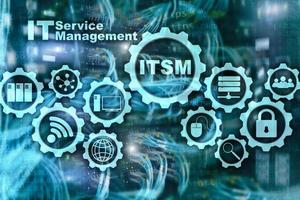 ITSM. IT Service Management. Concept for information technology service management on supercomputer background photo