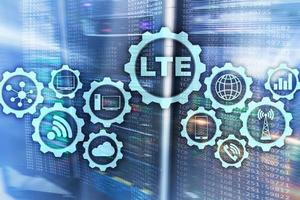 LTE, Wireless Business Internet and Virtual Reality Concept. Information Communication Technology on a server background photo
