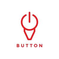 power button with cow head logo design vector graphic symbol icon illustration creative idea