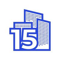 number 15 with real estate logo design vector graphic symbol icon illustration creative idea