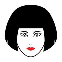 cabeza hermosa mujer miedo logo símbolo vector icono ilustración diseño gráfico
