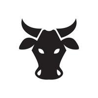 diseño de logotipo de ganado de vaca negra cara, símbolo gráfico vectorial icono ilustración idea creativa vector