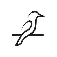 minimalist bird on branch modern logo design, vector graphic symbol icon illustration creative idea