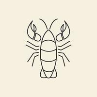 line hipster lobster logo design, vector graphic symbol icon illustration creative idea