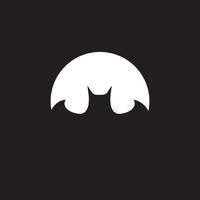 negative space moon with bat logo design vector graphic symbol icon illustration creative idea