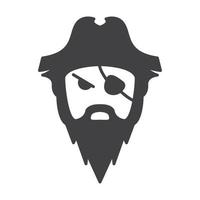 Cute piratas con barba vintage logo símbolo icono vectorial ilustración diseño gráfico vector