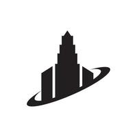 diseño de logotipo de rascacielos aislado de silueta, símbolo gráfico vectorial icono ilustración idea creativa vector