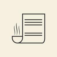 hipster paper document with coffee logo design, vector graphic symbol icon illustration creative idea