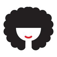 women frizzy head cute logo symbol vector icon illustration graphic design