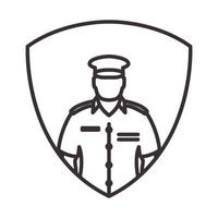 líneas de guardia seguras de la policía símbolo del logotipo icono vectorial ilustración diseño gráfico vector