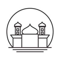 tower with dome mosque lines logo symbol vector icon illustration graphic design