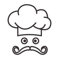 Líneas hipster jefe chef logo símbolo vector icono ilustración diseño gráfico