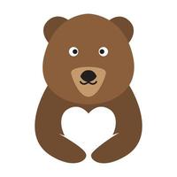 cute bear hug love logo symbol vector icon illustration graphic design