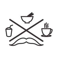 man with noodle coffee and drink lines logo vector