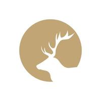 negative space circle with deer logo design, vector graphic symbol icon illustration creative idea