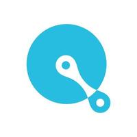 circle technology with chain connect logo design, vector graphic symbol icon illustration creative idea