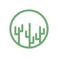 circle with shape green cactus logo design, vector graphic symbol icon illustration creative idea