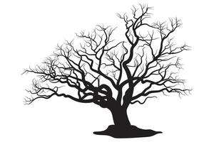 imagen de silueta de árbol muerto de miedo vector