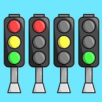 Traffic light vector with outline