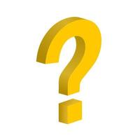 3D question mark icon vector