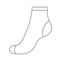 Sock for woman, outline template. Sport and regular sock. Technical mockup clothes side view. Vector contour illustration