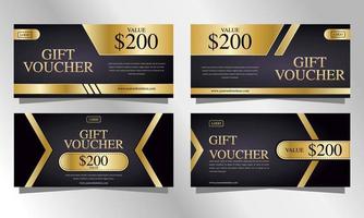 luxury gold voucher gift design template. vector