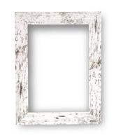 The white wooden frame isolated on white with clipping path photo