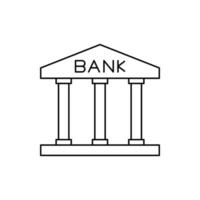 Government building bank icon vector