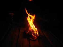 fire in the night. The bonfire is usually lit when there are outdoor activities photo