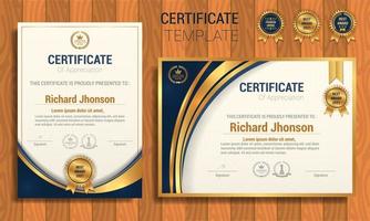 plantilla de certificado de diploma profesional en estilo premium vector