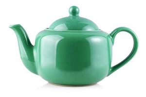 The Green Teapot Kettle Isolated On White Background photo