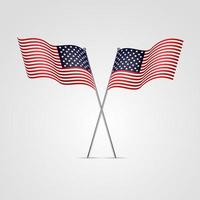 American flag isolated on white. vector