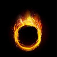 anillo de fuego con fondo negro vector