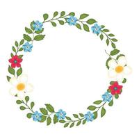 Vector floral concept of circle frame