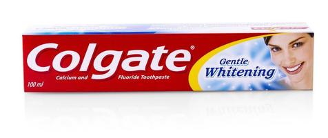 Colgate tooth paste on white.Colgate is a brand of toothpaste produced by Colgate-Palmolive photo