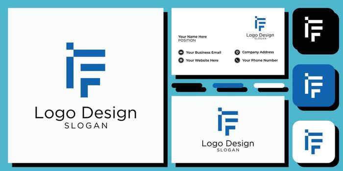 elegant modern sans serif font letter initial alphabet serif font with business card template vector
