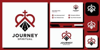 journey spiritual religion people human repent regret with business card template vector