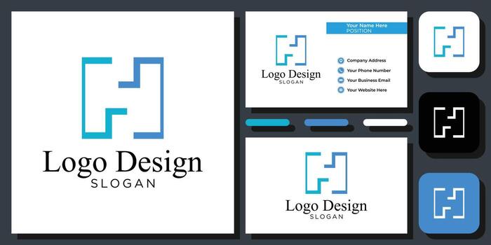 elegant modern sans serif font letter initial alphabet serif font with business card template vector