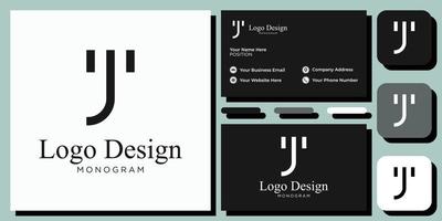 elegant modern sans serif font letter initial alphabet serif font with business card template vector