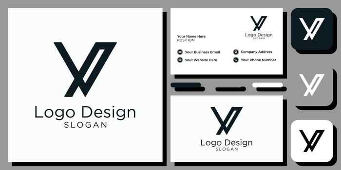 elegant modern sans serif font letter initial alphabet serif font with business card template vector
