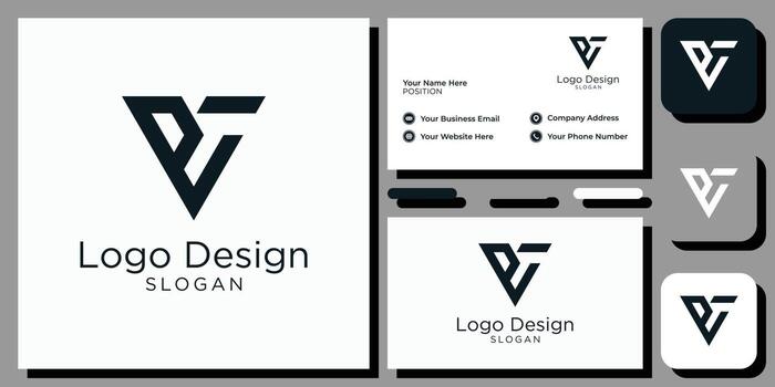 elegant modern sans serif font letter initial alphabet serif font with business card template vector