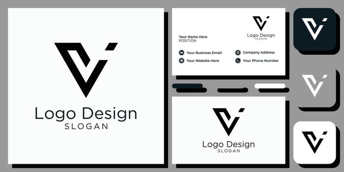 elegant modern sans serif font letter initial alphabet serif font with business card template vector