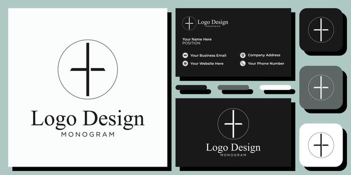 elegant modern sans serif font letter initial alphabet serif font with business card template vector