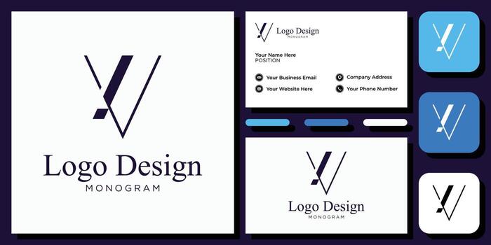elegant modern sans serif font letter initial alphabet serif font with business card template vector