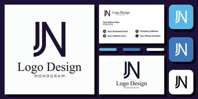 elegant modern sans serif font letter initial alphabet serif font with business card template vector