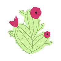 ilustración vectorial de cactus en dibujos animados dibujados a mano estilo escandinavo ingenuo para ropa de bebé, diseño textil y de productos, papel pintado, papel de regalo, tarjeta, álbum de recortes vector