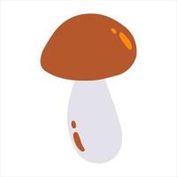 Vector Illustration of hand drawn mushroom in cartoon childish style on white background, fall elements for baby apparel, textile and product design, wallpaper, wrapping paper, card, scrapbooking