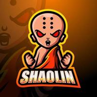 Shaolin mascot esport logo design vector